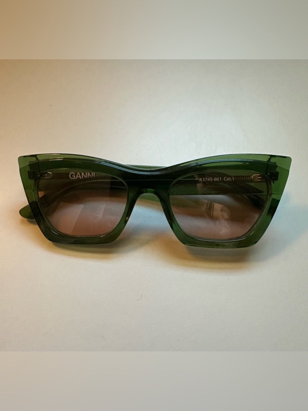 Ganni Green Cat Eye Sunglasses